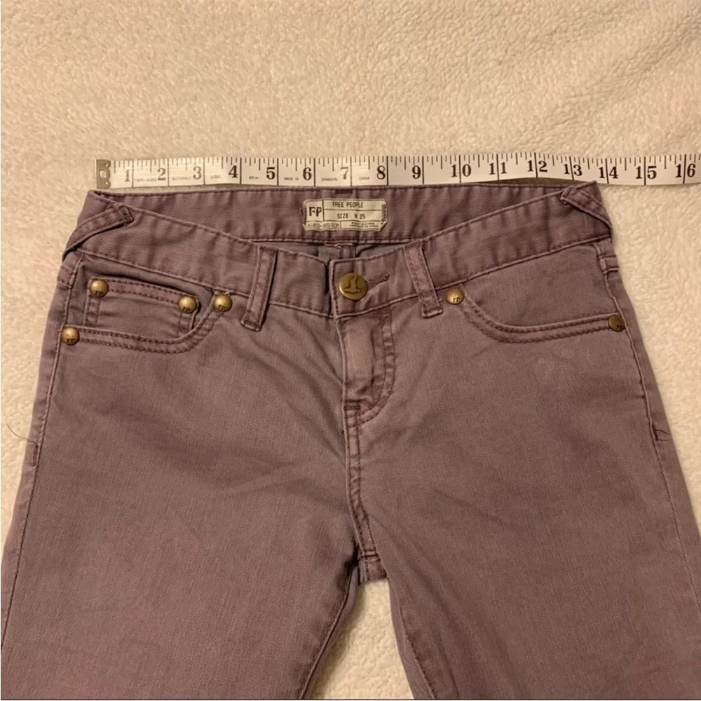 Free People Ankle Zip Skinny Jeans Dusty Purple